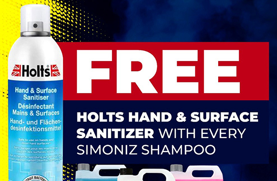 Free Holts Hand And Surface Sanitizer With Every Simoniz Shampoo