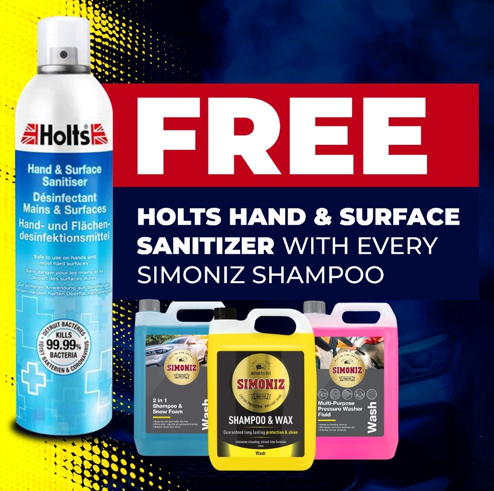 Image for Free Holts Hand And Surface Sanitizer With Every Simoniz Shampoo