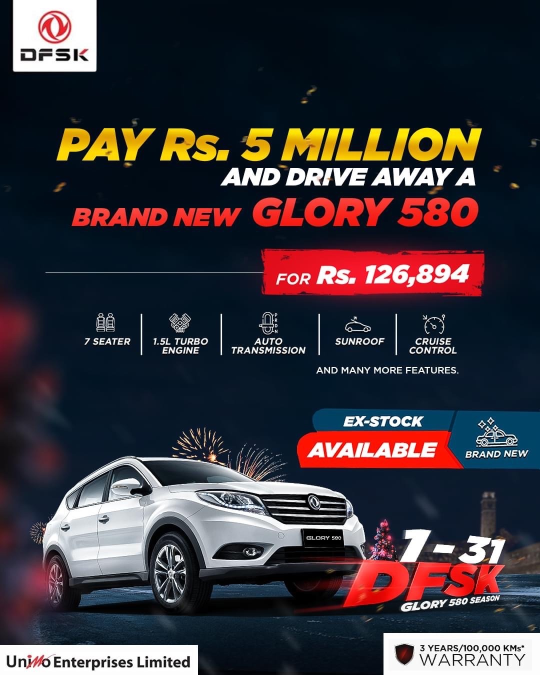 Image for Pay Rs. 5 Million and Drive away a Brand new Glory 580
